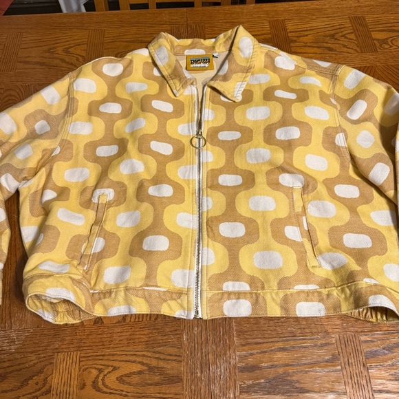Big Bud Press Jacquard Yellow Printed Ricky Jacket 0XL Cropped Vintage Inspired - Picture 8 of 16